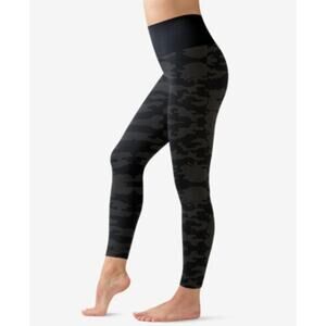 Warners Easy Does It Shaping Black Gray Camoflauge Leggings Size Small Medium